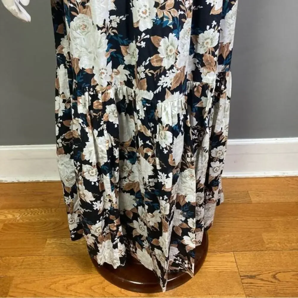 Abercrombie & Fitch Maxi dress XS Babydoll‎ floral cottagecore strappy cotton